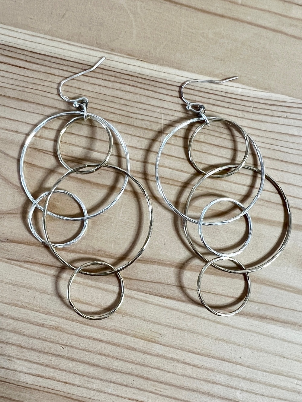 Gold/Silver Multi-Hoop Dangle Earrings - Elegant Layered Circles